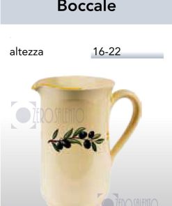 Brocca Boccale acqua e vino in Terracotta – Ceramica decoro Olive