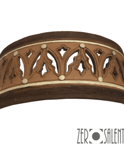 Lampada Applique a parete in Terracotta intagliata e finitura a cera effetto Legno TERIL25