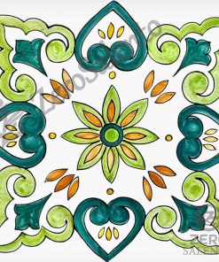 Mattonella Maiolica Salentina colore verde Termaiol37