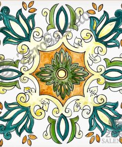 Mattonella Maiolica Salentina colore verde Termaiol43