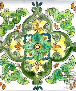 Mattonella Maiolica Salentina colore verde Termaiol52