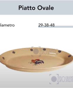 Piatto Ovale da portata in Terracotta – Ceramica decoro Gallo