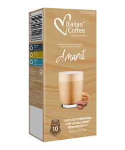 10 Capsule caffè e amaretto senza zucchero Italian Coffee compatibili Nespresso