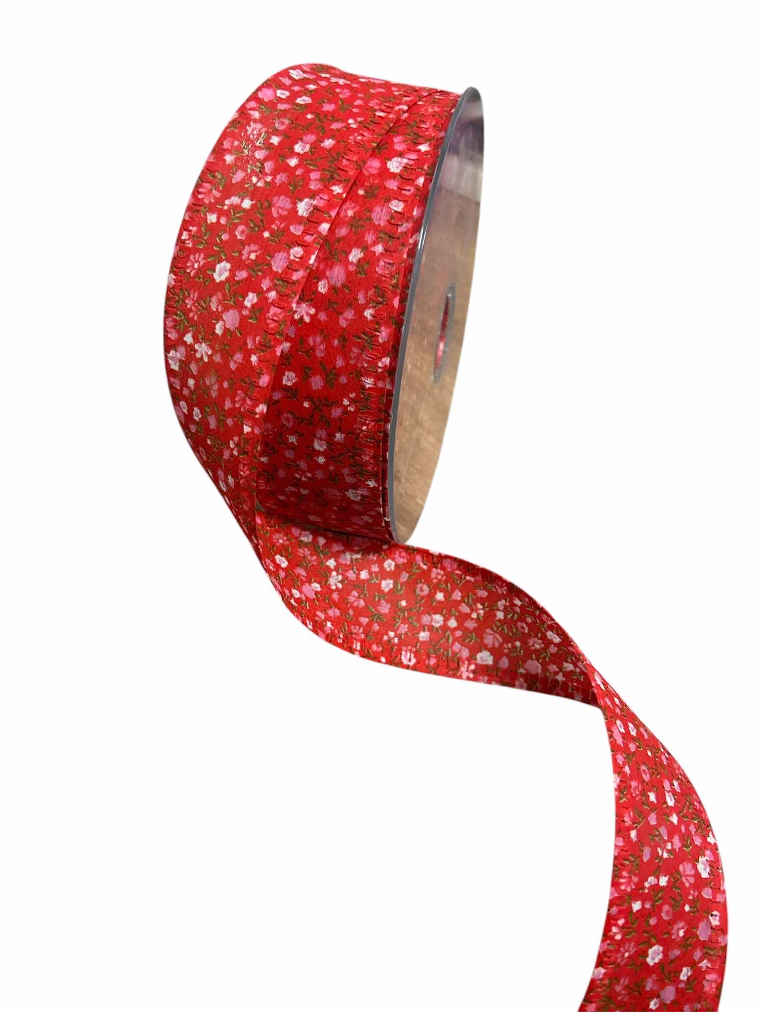 Nastro in tnt color rosso con decori floreali h. 4 cm e lungo 40 mt - immagine 2